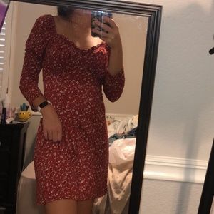 Red floral dress